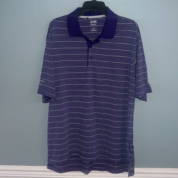 Adidas Men’s ClimaLite purple striped Golf Shirt size L - Picture 8 of 9
